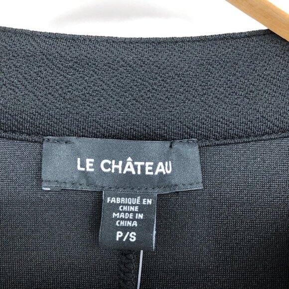 Le Chateau Black  V-Neck Shift mini Dress Chest Pocket NWT women’s Small LBD - Picture 5 of 14